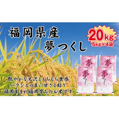 ふるさと納税 朝倉市 【令和7年産新米予約】【食味鑑定士厳選】福岡県産 夢つくし20kg(5kg×4袋)(朝倉市)