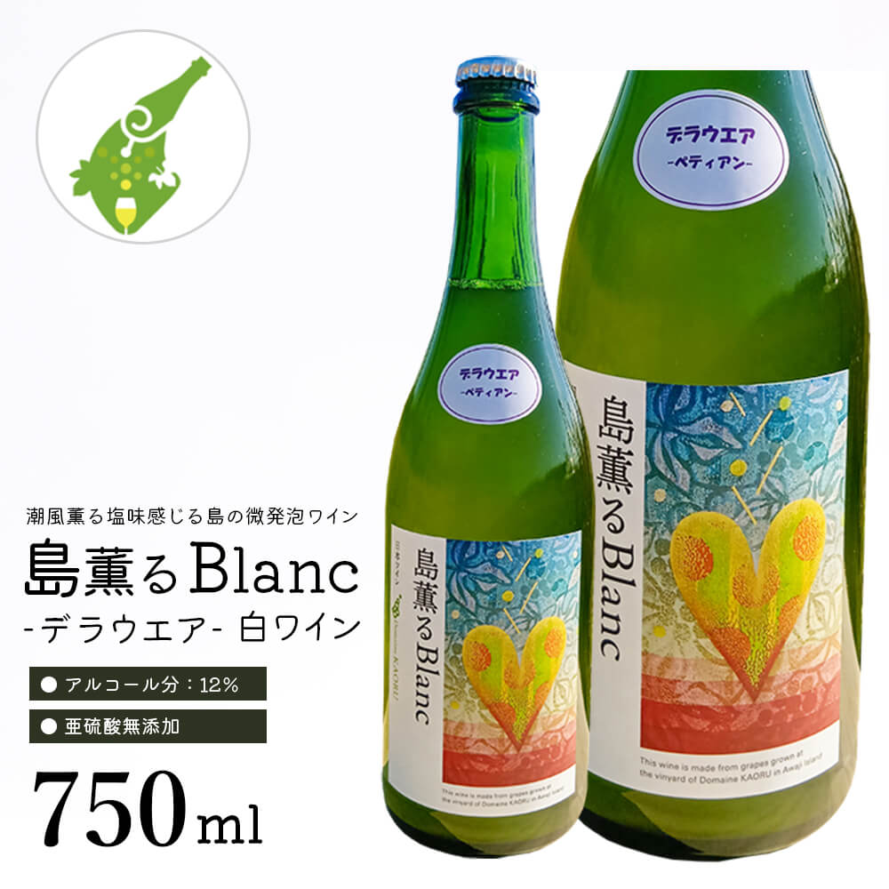 【ふるさと納税】島薫るBlanc 2025 -デラウエアペティアン-　750ml 微発泡白ワイン 酸化防止剤無添加