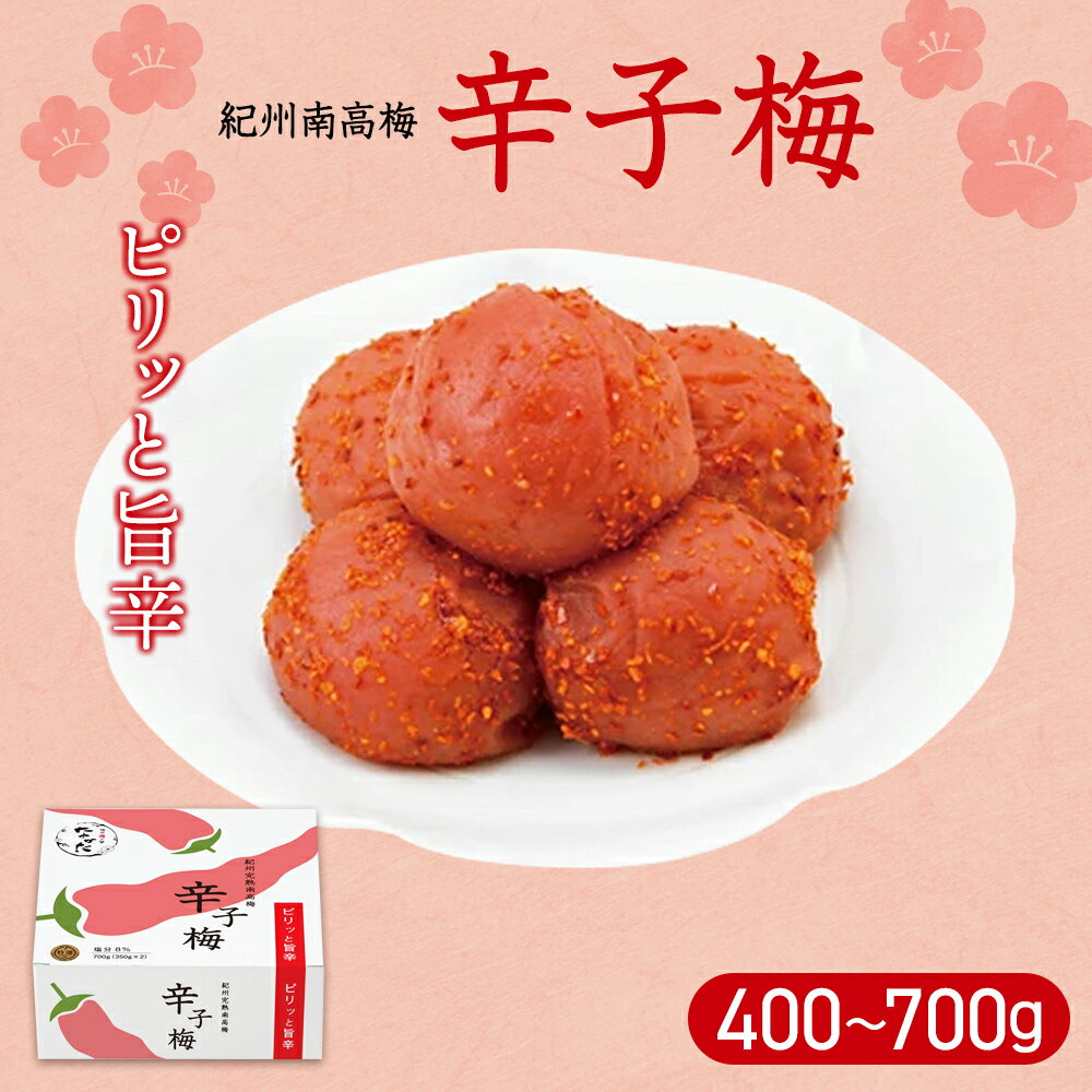 【ふるさと納税】 紀州産南高梅】梅干し 辛子梅（塩分8％）【選べる内容量400g 700g】 / A級品 中田食品 紀州南高梅 南高梅 梅干 梅 塩分8% 辛子 唐辛子 和歌山 田辺市