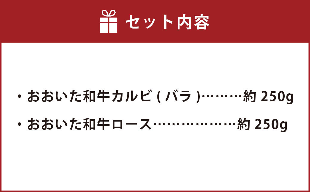 おおいた和牛カルビ・ロース焼肉セット(合計約500g)