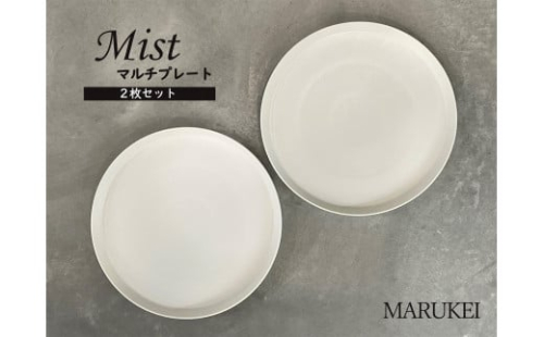 有田焼 マルチプレート Mist 2枚セット【丸兄商社】食器 器 うつわ 皿 丸皿 メイン皿 プレートワンプレート 2枚 セット ペア シンプル おしゃれ ホワイト A29-12