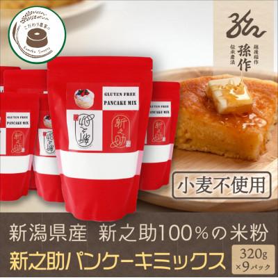 ふるさと納税 刈羽村 米粉 ホットケーキミックス 320g×9パック グルテンフリー 新潟県産新之助使用 | 