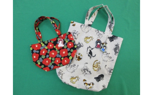 バックセット トートバック エコバック キャラクター小物 「ひめちゃん」 マスコット 【障がい者支援】 [sf001-033]