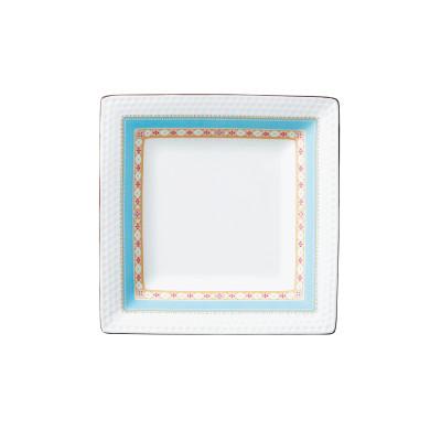 ふるさと納税 みよし市 ノリタケ【ハミングブルー】19cmスクエアプレートペア |  | 01