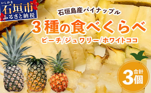 
【マツコの知らない世界で絶賛！】《2025年5月～7月発送》完熟の極!? 石垣島産パイナップル 大満足の食べ比べセット ピーチ＆ジュワリー＆ホワイトココ 3種の食べ比べセット 【 沖縄 石垣島 石垣 八重山 パイン ピーチ ジュワリー ホワイトココ 期間限定 数量限定 TV テレビ 紹介 マツコ 】TF-22_R7
