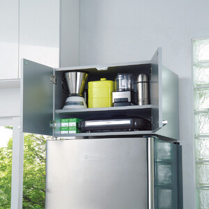 光沢仕上げ・冷蔵庫上ストッカー 幅63cm（脚部65cm）【シルバー】_1300400843_03