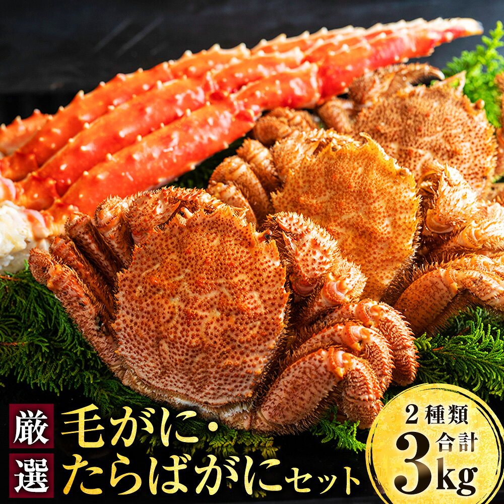 【ふるさと納税】厳選!! 毛がに・たらばがにセット（B） 詰合わせ 計3kg 2種 かに カニ 蟹 毛ガニ タラバガニ タラバ タラバ蟹 セット かに脚 蟹みそ かにみそ 厳選 ボイル 魚介類 海産物 冷凍 冷凍配送 北海道 釧路市 送料無料