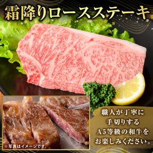 K-476-A 鹿児島県産A5等級黒毛和牛霜降りロースステーキ(計200g) 【ふるさと産直バザール】霧島市 牛肉 国産 鹿児島県産 ロース ステーキ 肉 精肉