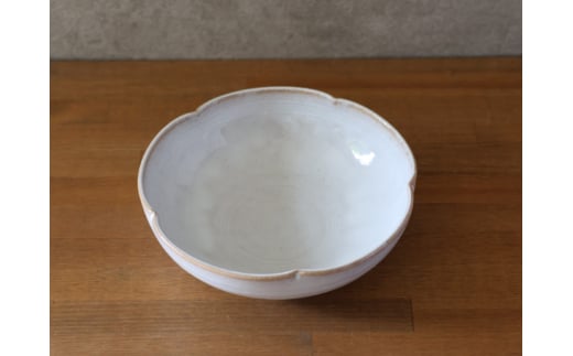 鉢 萩焼 輪花鉢 白萩釉 工芸品　｜HG000927