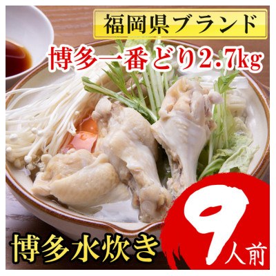 博多水炊き9人前　福岡県ブランド博多一番どり2.7kg(450g×6P)手羽元使用  作り方説明書付【配送不可地域：離島】【1457485】