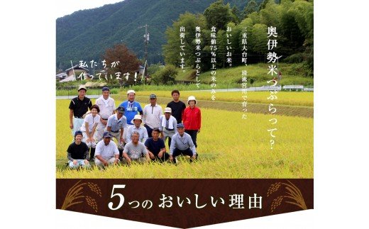 超特Ａ　奥伊勢米　つぶら　２kg／宮川TK　食味値８０％以上　みえの安心食材　認定米　ブランド米　三重県　大台町
