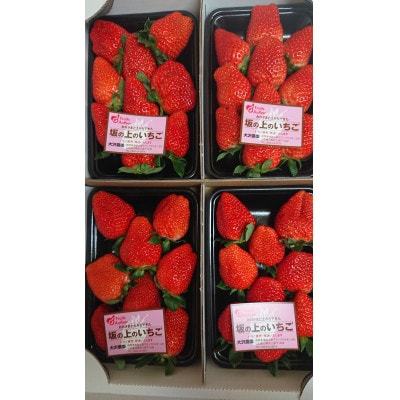 【いちご280g×4パック】坂の上のいちご 山梨県山梨市産【配送不可地域：離島】