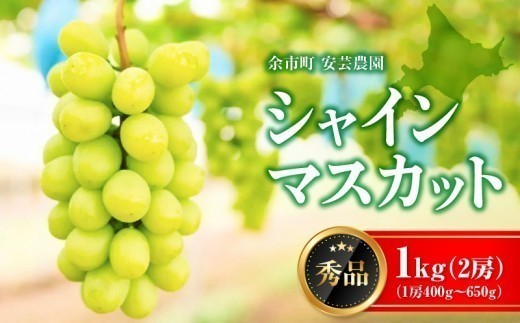 
                  【先行予約：2026年9月下旬以降発送】北海道産シャインマスカット 1kg【秀品２房】
                