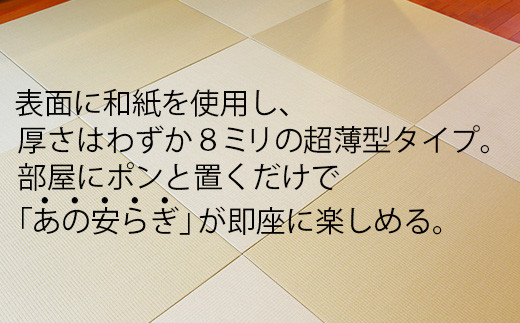 【置くだけでくつろげる畳空間に】 8ミリ置き畳「凪-NAGI-」 9枚　新銀白色　4枚　新黄金色　5枚　 