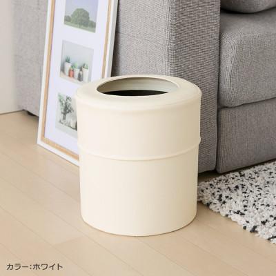 ふるさと納税 野田市 円筒ダストボックス「pinoco」 Mサイズ ホワイト 抗菌 部屋用 合皮