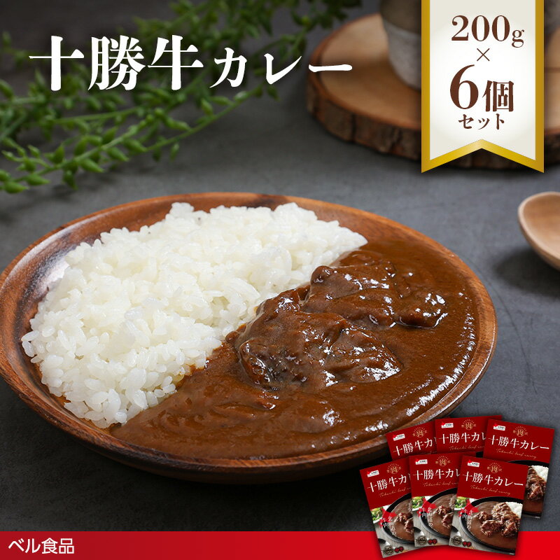 【ふるさと納税】十勝牛カレー 200g×6個セット ( ふるさと納税 レトルト カレー ベル食品 北海道 遠軽町 ) en01-00223