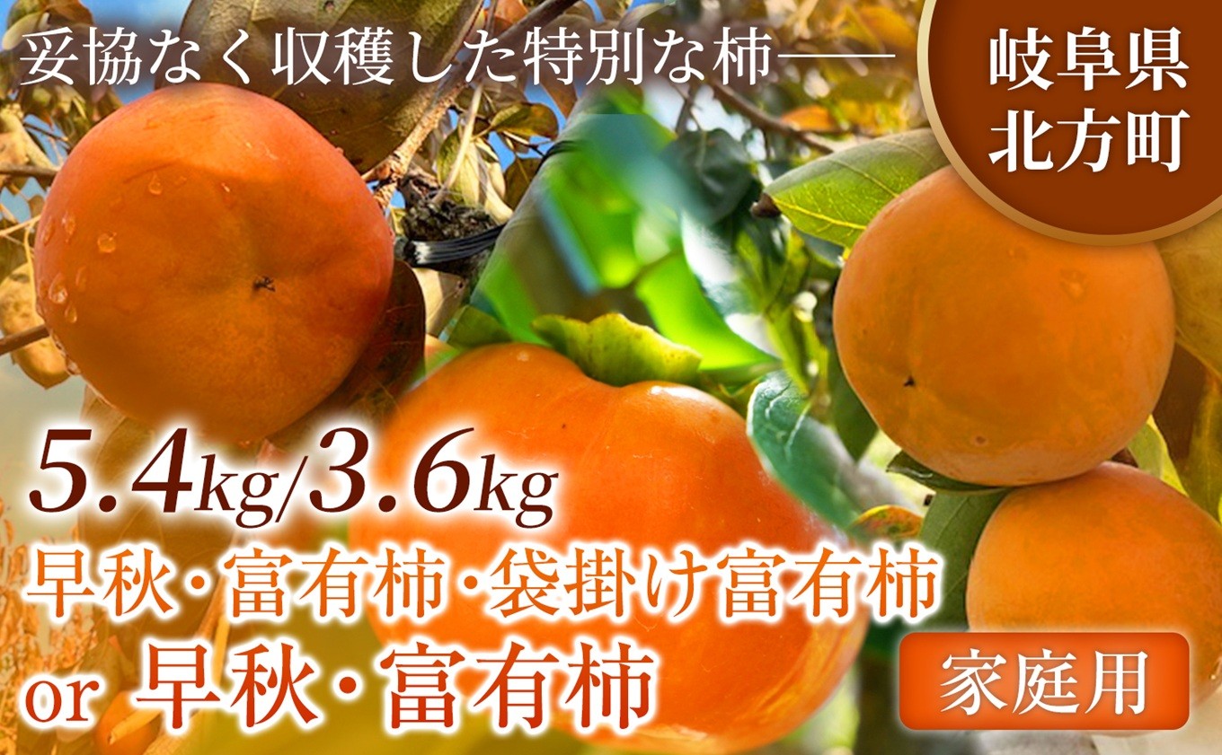 
                  【回数選べる定期便】旬柿 リレー便 家庭用 早秋 富有柿 ( 各7個 / 1.8kg )|【人気の銘柿を贅沢に食べ比べ！】 柿 フルーツ 果物 完熟 国産 季節の果物 家庭用 自宅用 加工用 料理用 大容量 岐阜県 本巣郡 北方町
                