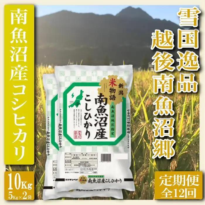 【令和7年産】【定期便 精米10Kg×全12回】雪国逸品 越後南魚沼郷 南魚沼産コシヒカリ【定期便 銘柄米 ブランド米 精米 こしひかり コシヒカリ 魚沼産 新潟米 産地直送 お米 米 こめ コメ ご飯 御飯 ごはん】