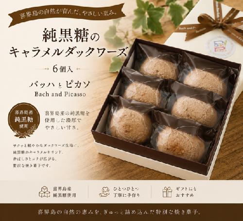 純黒糖のキャラメルダックワーズ(6個入り)【バッハとピカソ】