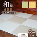 【ふるさと納税】 薄置畳 2枚セット 82cm×82cm 厚さ6mm バリアフリー対応 全2色 ヘリなし畳 ダイケン和紙 畳 置き畳 フロア畳 フローリング畳 傷防止 縁なし ヘリ無し 和風 インテリア カーペット ラグ マット 和風インテリア 車椅子 バリアフリー 京都 与謝野 丹後