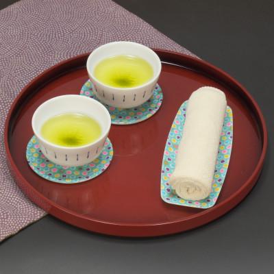 ふるさと納税 和歌山市 友禅和紙 おしぼり トレー 桜 金平糖 水色 5枚セット 食洗機対応の和風おしぼりトレー |  | 02