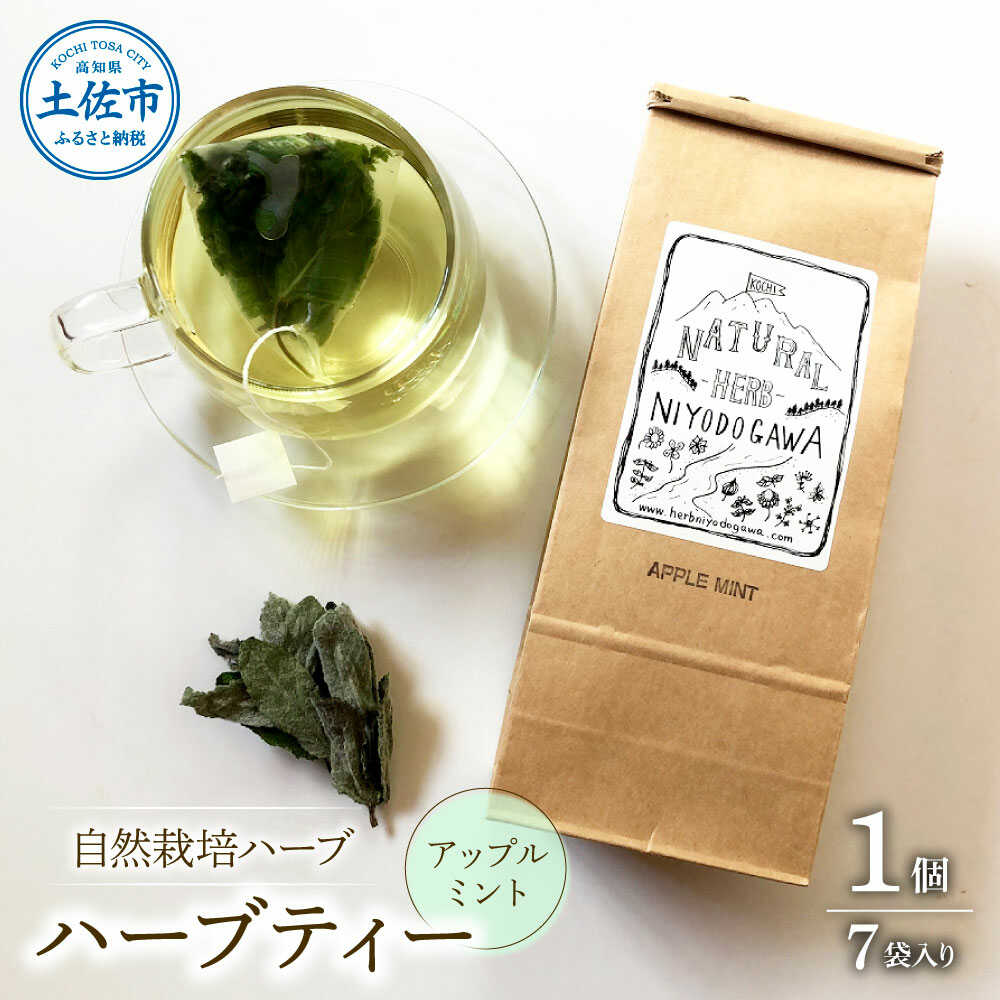 【ふるさと納税】ハーブ仁淀川産 自然栽培ハーブ アップルミント ハーブティー ティーバッグタイプ 7袋入 ハーブ 香味 高知 土佐市 お取り寄せ 国産 産直 高知県土佐市/ハーブ仁淀川[BQBO008]