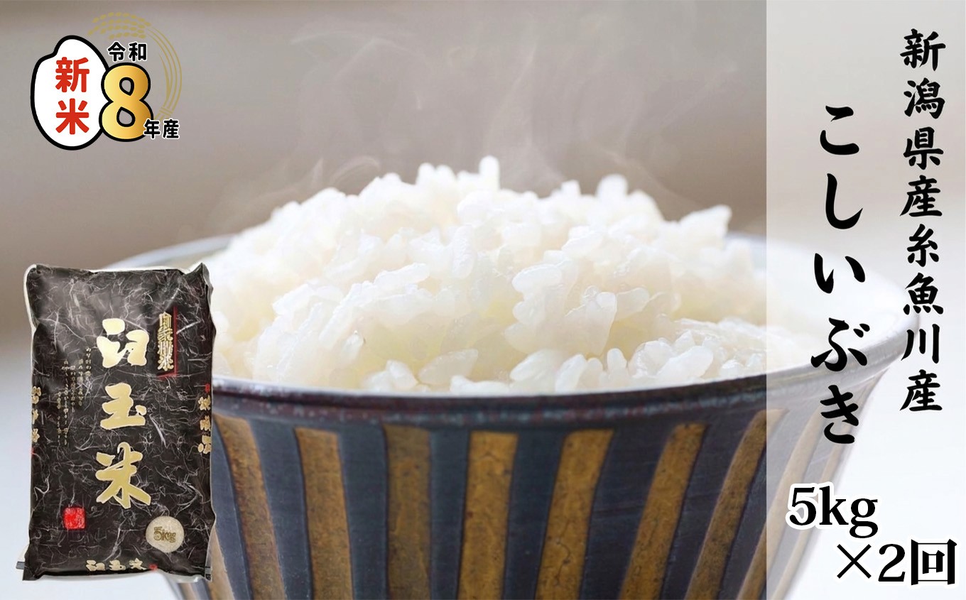 
                  【令和8年産新米】新潟県産こしいぶき『臼玉米』5kg×2回 合計10kg 2026年産 木島米穀店【新潟県 糸魚川市 米 お米 白米 こめ コメ コシイブキ ご飯 ライス ふるさと納税米 お弁当 おにぎり 5キロ 10キロ 精米 食品 新潟県 糸魚川産 2026年産 食品 人気 おすすめ】
                