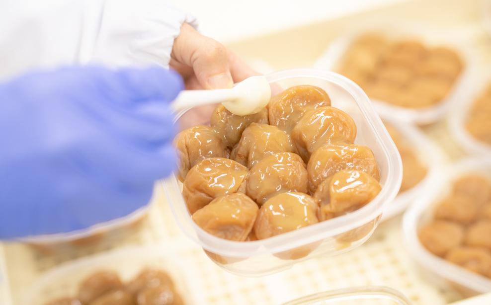 紀州産南高梅 有田みかん蜂蜜梅600g・うす塩味梅600g 紀州黒江塗漆器 梅花と松葉 桐箱入　　E001_イメージ3