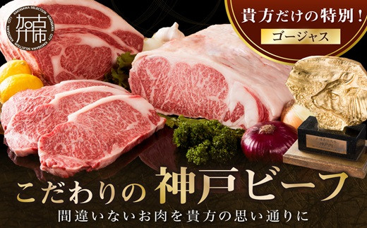 
★肉のまちかこがわ★貴方だけの特別！こだわりの神戸ビーフ＜ゴージャス＞《 神戸牛 神戸ビーフ 肉 牛肉 うらい 》【2450A00631】
