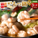 【ふるさと納税】【ご家庭用】博多もつ鍋 ( 味噌味 ) 3人前 牛もつ300g 味噌スープ ちゃんぽん麺 薬味 にんにく 唐辛子 鍋 モツ鍋 ホルモン 牛肉 お肉 小腸 名物 もつ鍋 国産 冷凍 福岡県 九州 送料無料