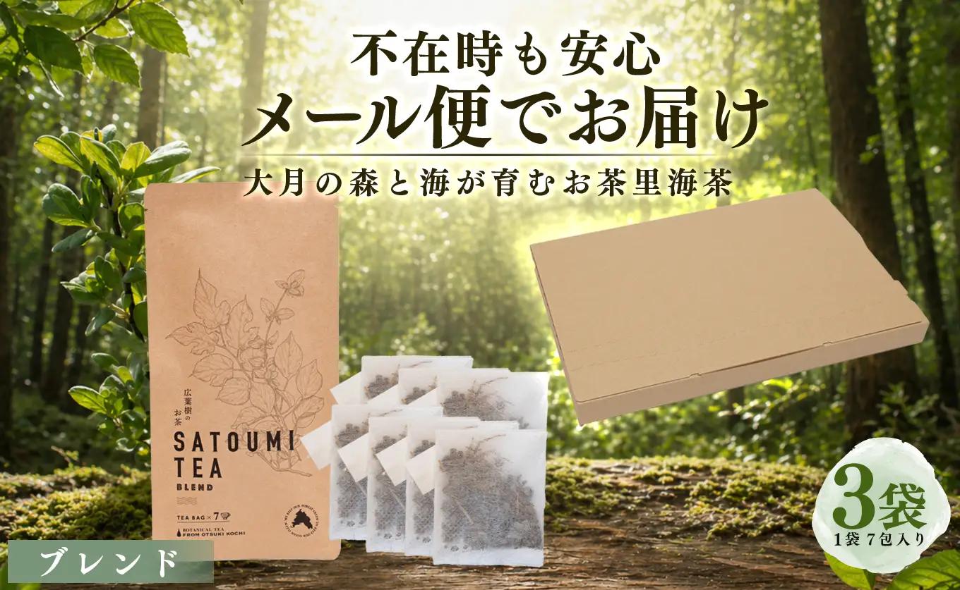 広葉樹のお茶 里海茶 ブレンド 3袋 21パック入り カフェインフリー 自然栽培 野草茶 高知県 大月町