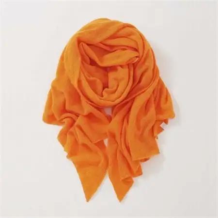 【 OTA KNIT 】ふわふわガーゼ  ファーカシミヤ  ショール(オレンジ)_装飾品・工芸品 ショール・ストール 服飾小物 _【1546519】