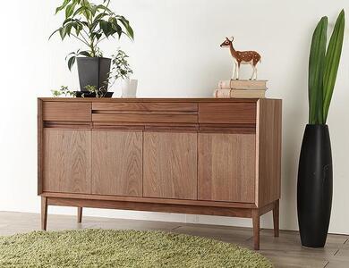 大川家具 レフライン 120cm リビングボード 収納 天然木ウォールナット 野中木工所