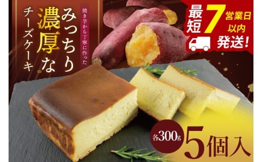 焼き芋から丁寧に作った みっちり濃厚なチーズケーキ 5個入【冷凍 洋菓子 保存料不使用 クリームチーズ 茨城県 阿見町】(95-03）