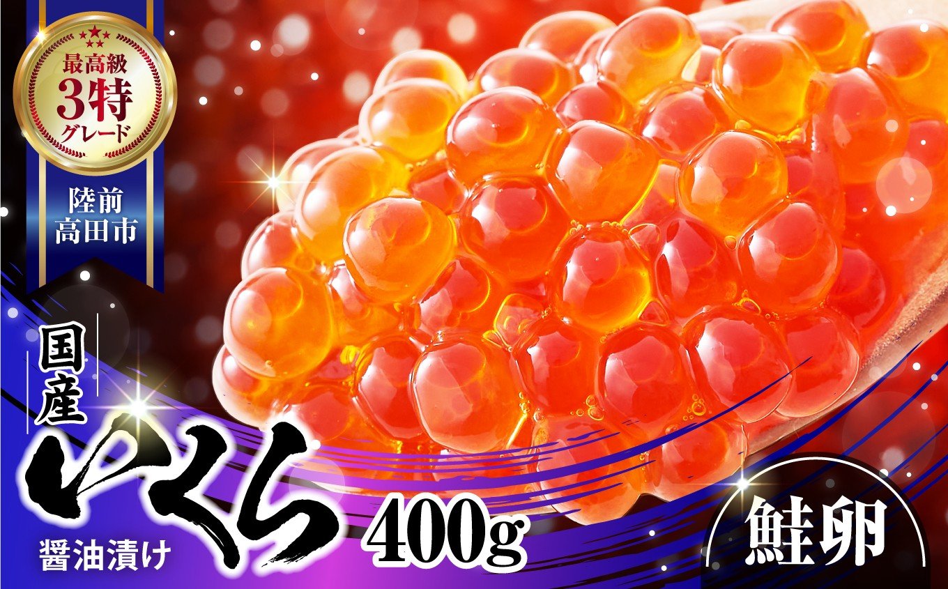 
            いくら醤油漬け 小分け 400g 国産 鮭卵  ( 小分け2パック ) ESSEふるさとグランプリ 金賞受賞！【 いくら 手巻き寿司 醤油漬け いくら丼 鮭いくら イクラ 】RT2009
          