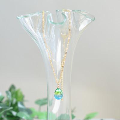 ふるさと納税 長沼町 【Soukore】ガラスアクセサリー・菜の花と空・ネックレス |  | 02