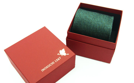 シルク ネクタイ （INOKUCHI1567 ） 岐阜蝶柄 緑色 ビジネス スーツ メンズ 岐阜市 / 皐月屋[ANBR009]