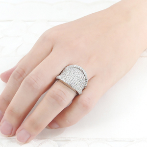 指輪 プラチナ PT900 ダイヤモンド 2.5ct リング レディース パヴェ 幅広 逆甲丸 ボリューム【f272-pt】 ALPAZ094 | ダイヤモンドパヴェ パヴェリング ボリュームパヴェ 