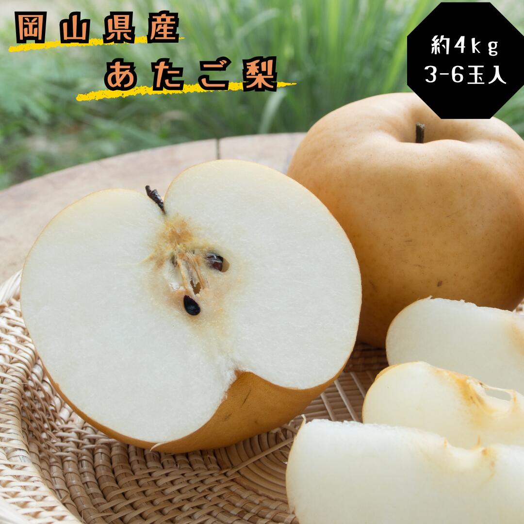 【ふるさと納税】梨 あたご梨 秀品 約4kg 岡山名産 日本一大きな梨 お歳暮 ギフト 御礼 プレゼント 御礼 御祝 御供 果物 くだもの フルーツ　土-32