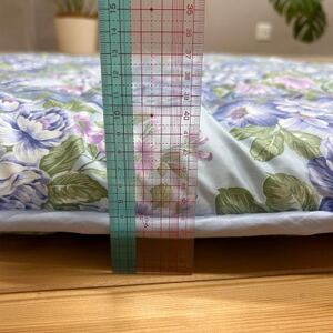 日本製固綿入りボリューム敷布団(シングル/花柄ブルー)【1707149】