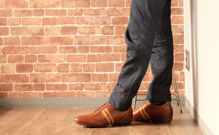 レザースニーカー 本革 カジュアルシューズ 5cmアップ シークレットスニーカー No.899 ブラウン 26.5cm