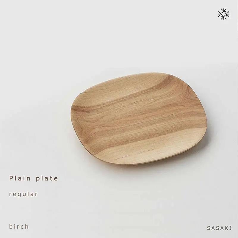 木製マルチトレー Plain plate（プレーンプレート） regular birch／SASAKI HOKKAIDO WOOD F6S-465