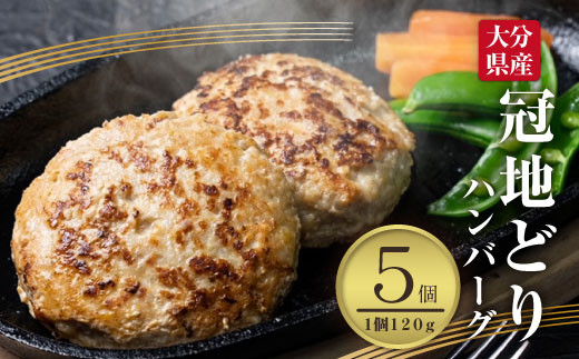 冠地どりハンバーグ 120g×5個 計600g 大分県産 地鶏 鶏肉