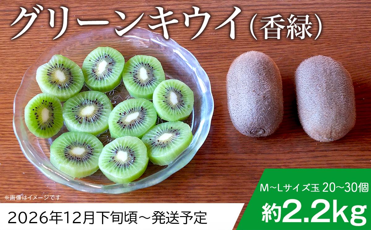 
                  【 先行予約 】 グリーンキウイ （ 香緑 ） M ～ Lサイズ玉 20 ～ 30個セット （ 約2.2kg ） 【 2026年12月下旬～2027年1月中旬頃発送予定 】　【 キウイ キウイフルーツ グリーンキウイ フルーツ 果物 ビタミン 大容量 デザート キウイ 】
                