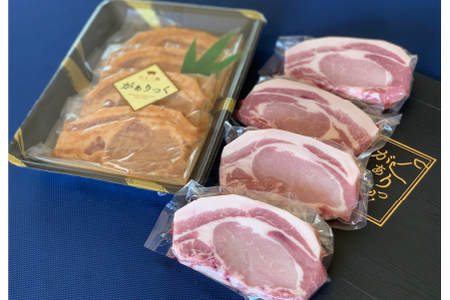 宮崎県産ホエー豚味噌漬け＆ローストンテキセット 計8枚（豚肉 豚 味噌漬け みそ ロース トンテキ用 小分け 惣菜）