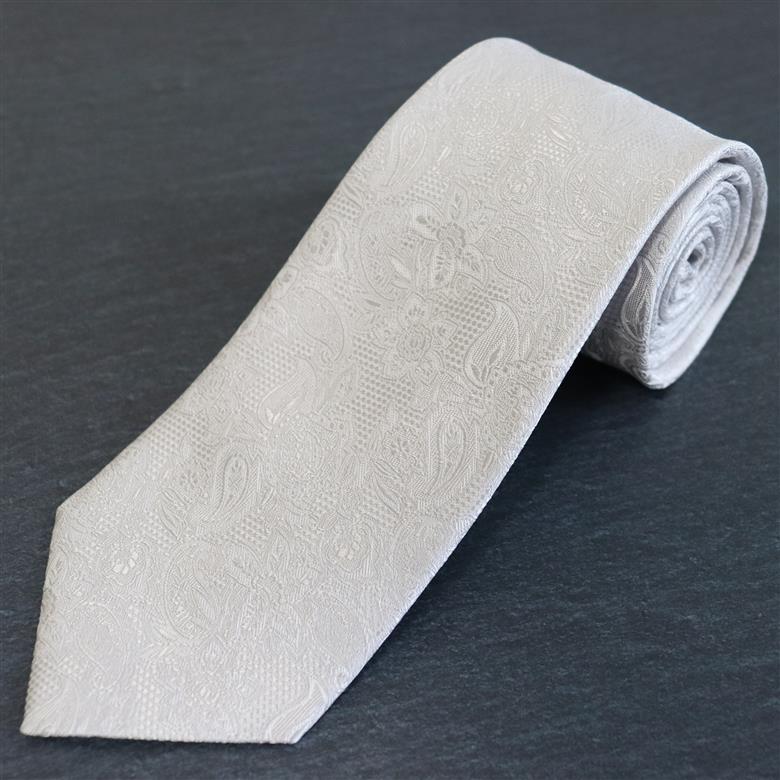 【Hadashin】フォーマルネクタイ ブラック＆シルバー 2本セット ペイズリー