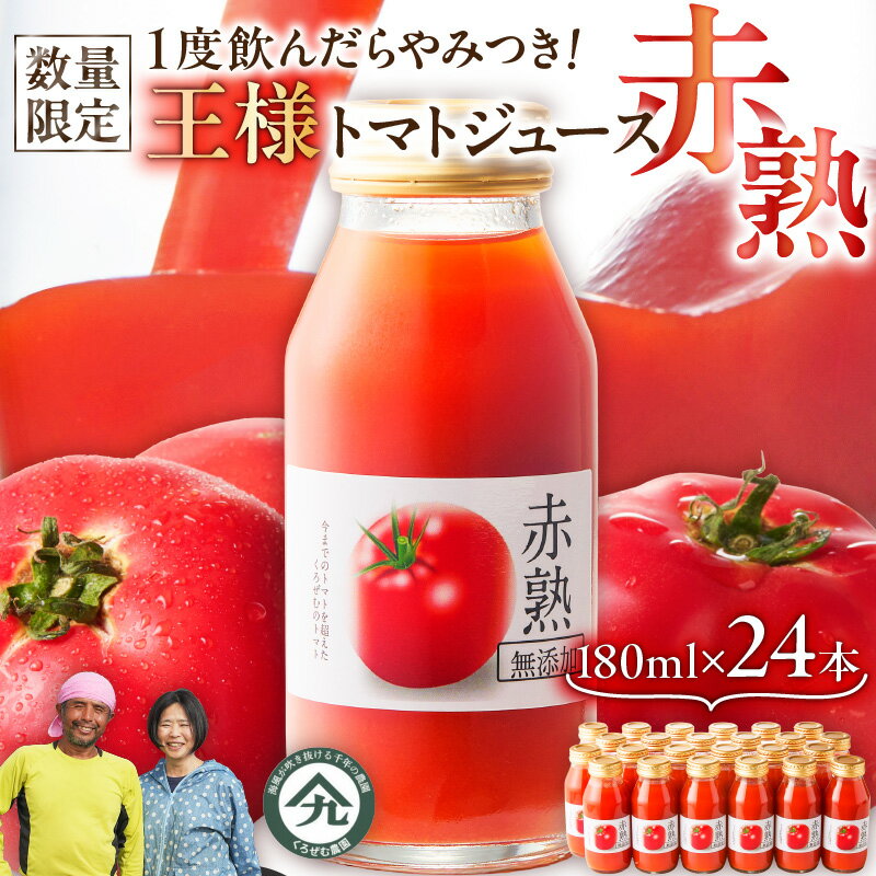 【ふるさと納税】 数量限定 1度飲んだらやみつき 王様トマトジュース 赤熟 180ml × 24本 トマトジュース とまと トマト 果汁 野菜 甘い 飲料 添加物不使用 離乳食 リコピン 完熟 季節の野菜 旬のやさい くろぜむ農園 神奈川 三浦市 おすすめ ランキング プレゼント ギフト
