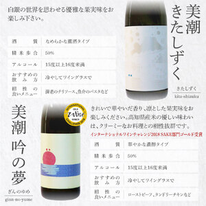 美潮 純米吟醸3本セット ふるさと納税限定 720ml 飲み比べセット