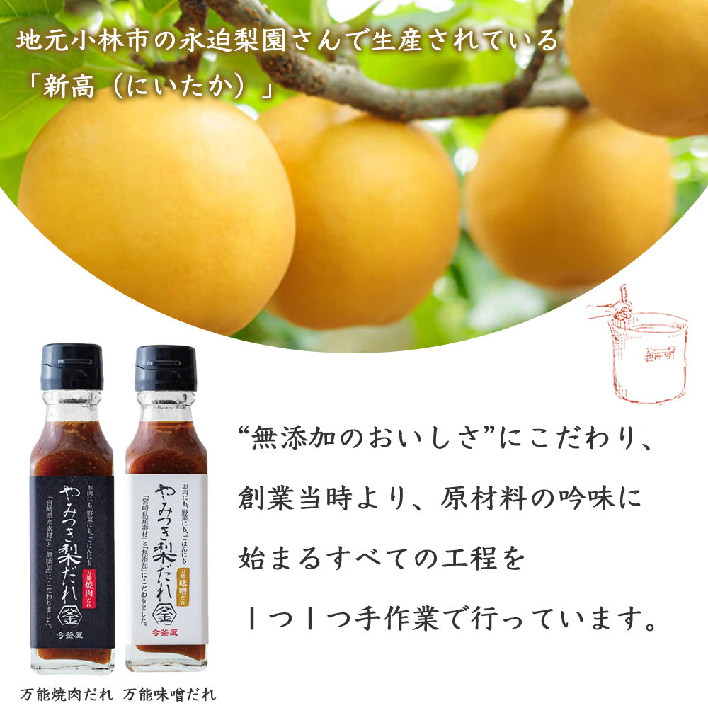 万能やみつき梨だれプチギフトセット （140g×2本） ギフト ギフトセット プレゼント 今釜屋 タレ たれ 万能だれ 味噌だれ 焼肉のたれ 調味料 調味料セット 焼き肉 バーベキュー BBQ _イメ
