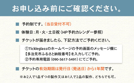 【吹きガラス体験】 2人で作る -選べるオリジナルガラス製作・プレミアムコース- （各2品製作） 多治見市 / ティクルグラス[TAT004]
